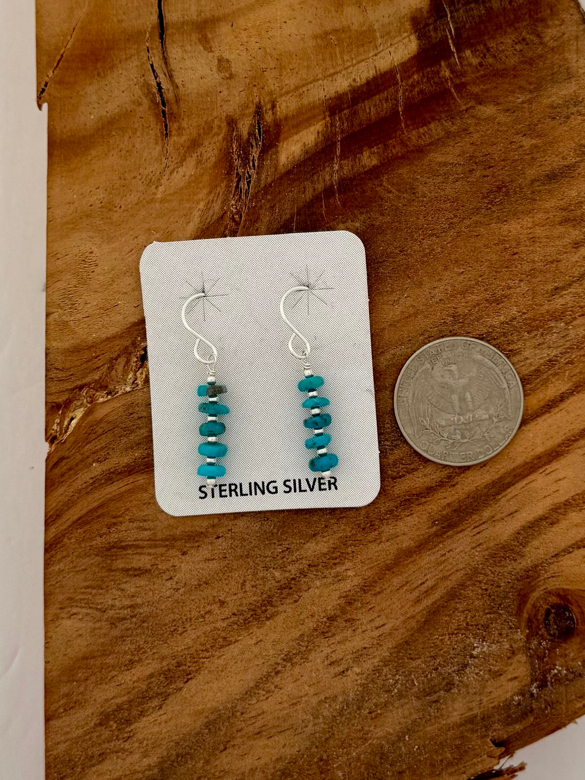 Kingman Turquoise Beads Dangle Earrings