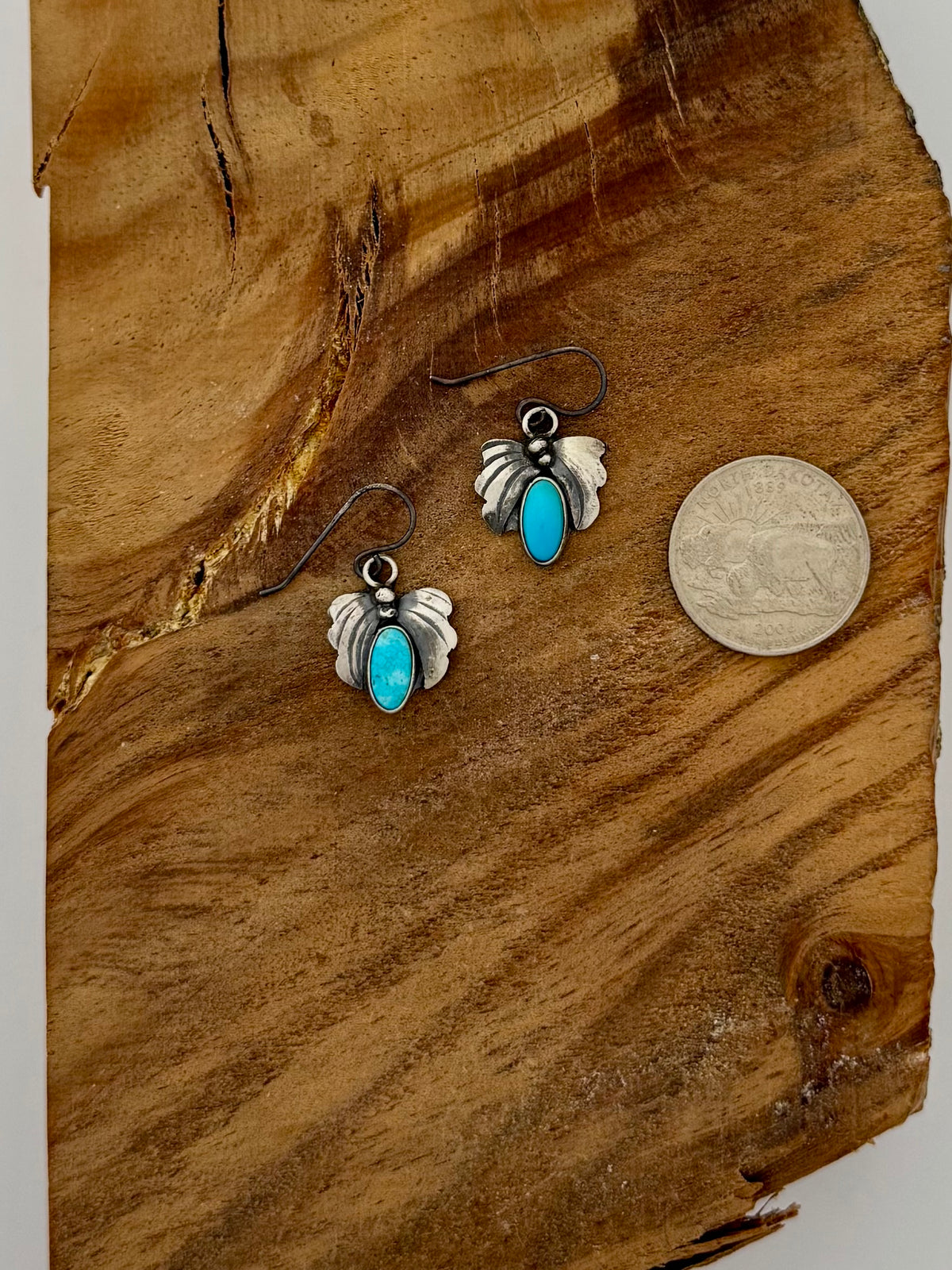 Sleeping Beauty Turquoise Dangle Earrings by Lydia Begay
