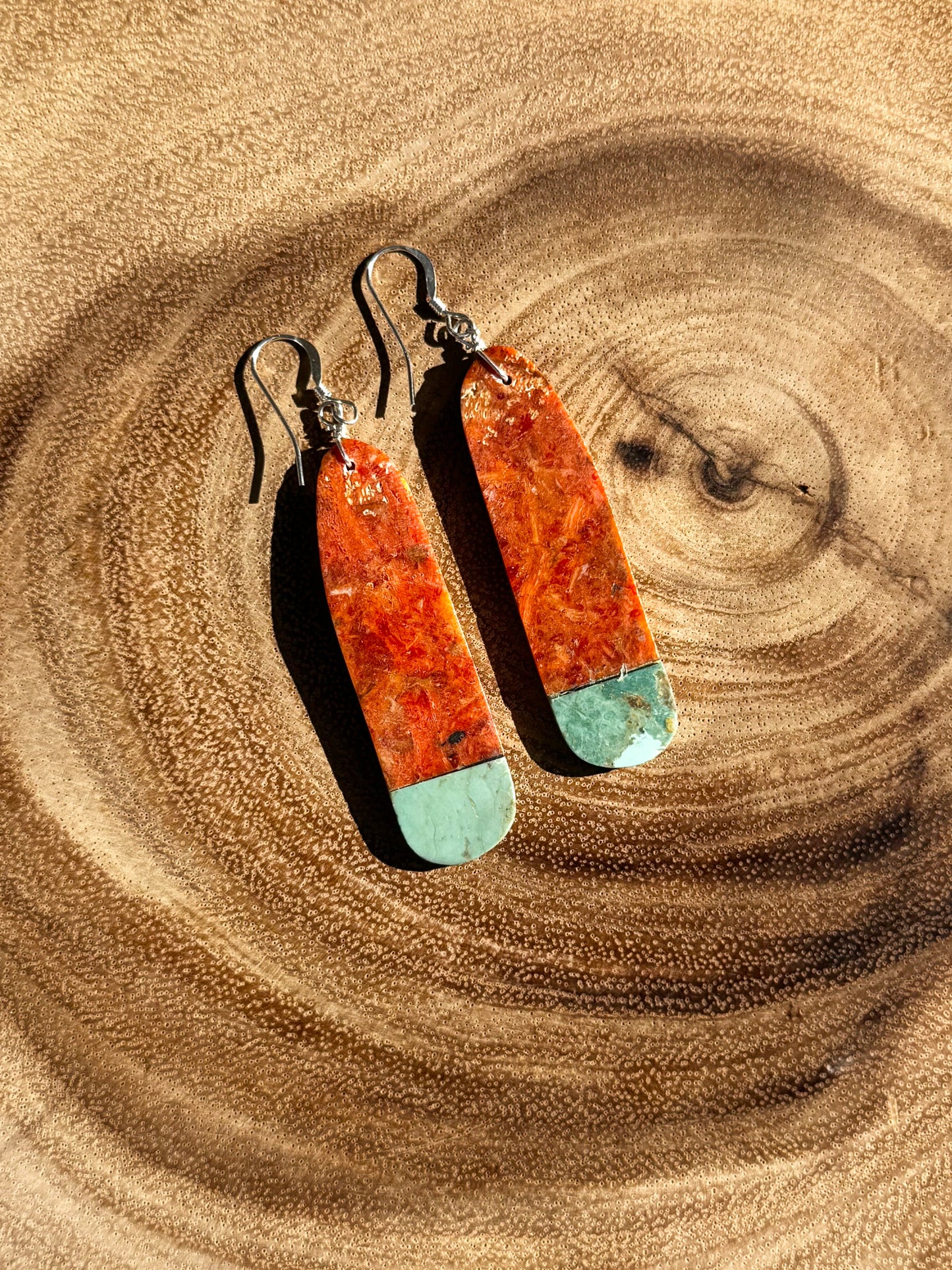 Spiny Oyster with Turquoise Slabs - Sterling Silver - Native Handmade