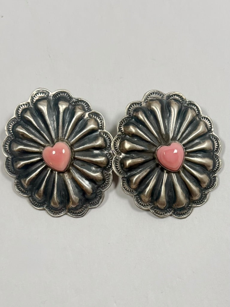 Rita Lee Pink Concho Earrings- Native Handmade
