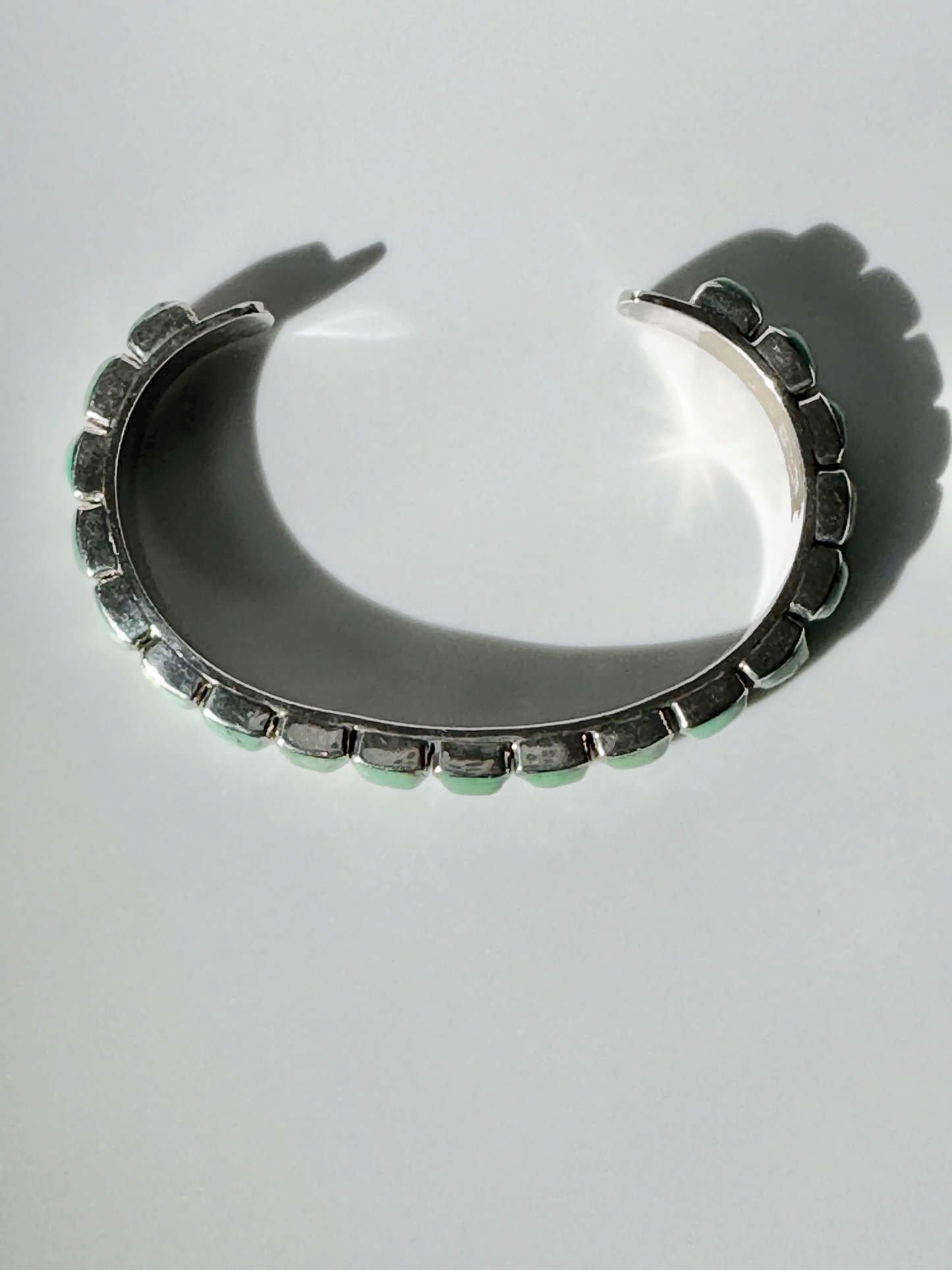 Carico Turquoise Cuff Bracelet - Sterling Silver - Handmade