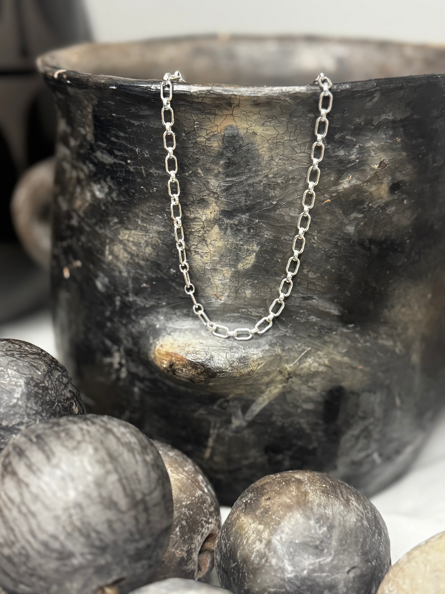 Thick Oval Chain Link - Sterling Silver - 19" Length