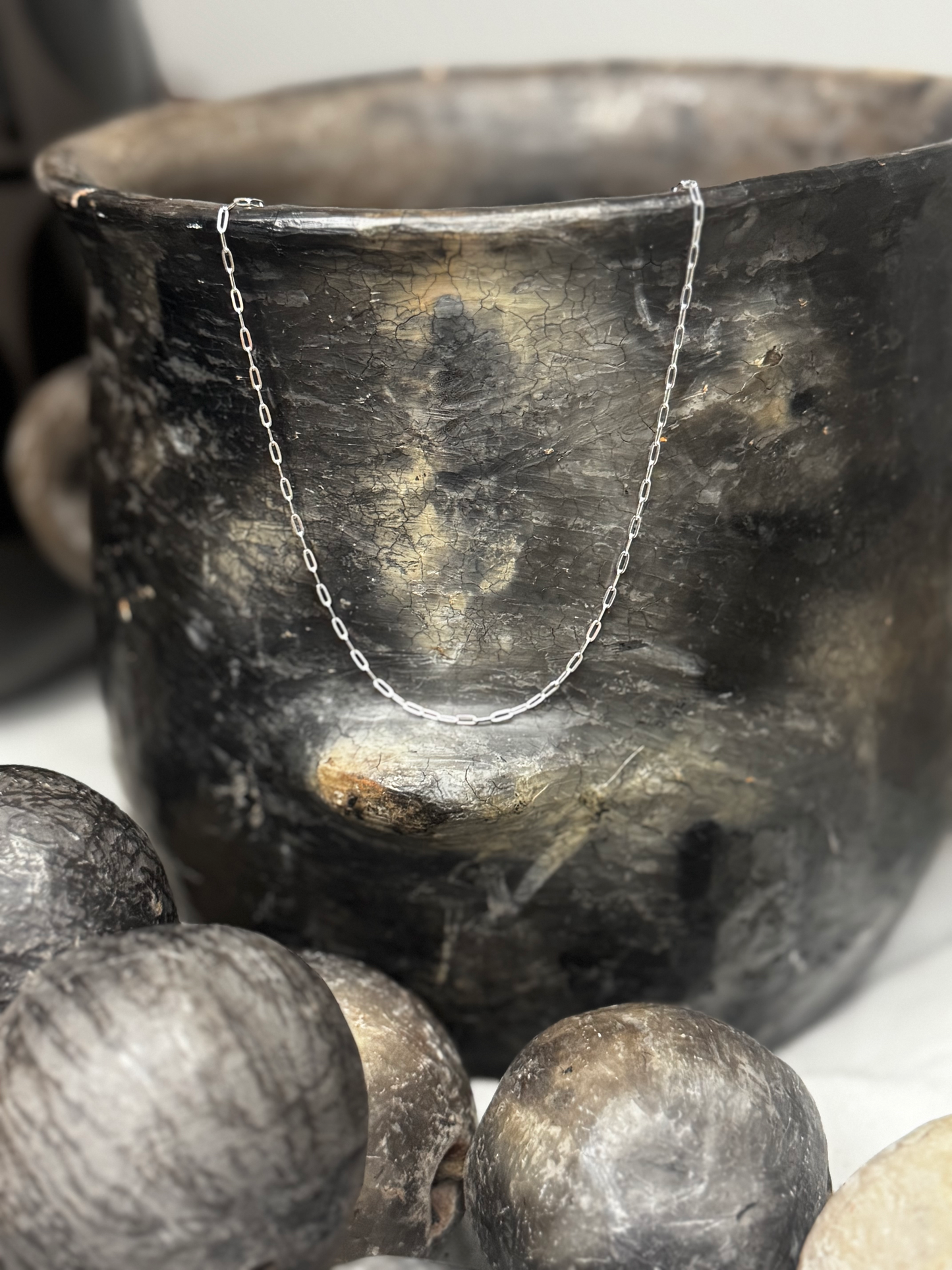 Thick Link Chain - Sterling Silver - Adjustable Length Up to 24"