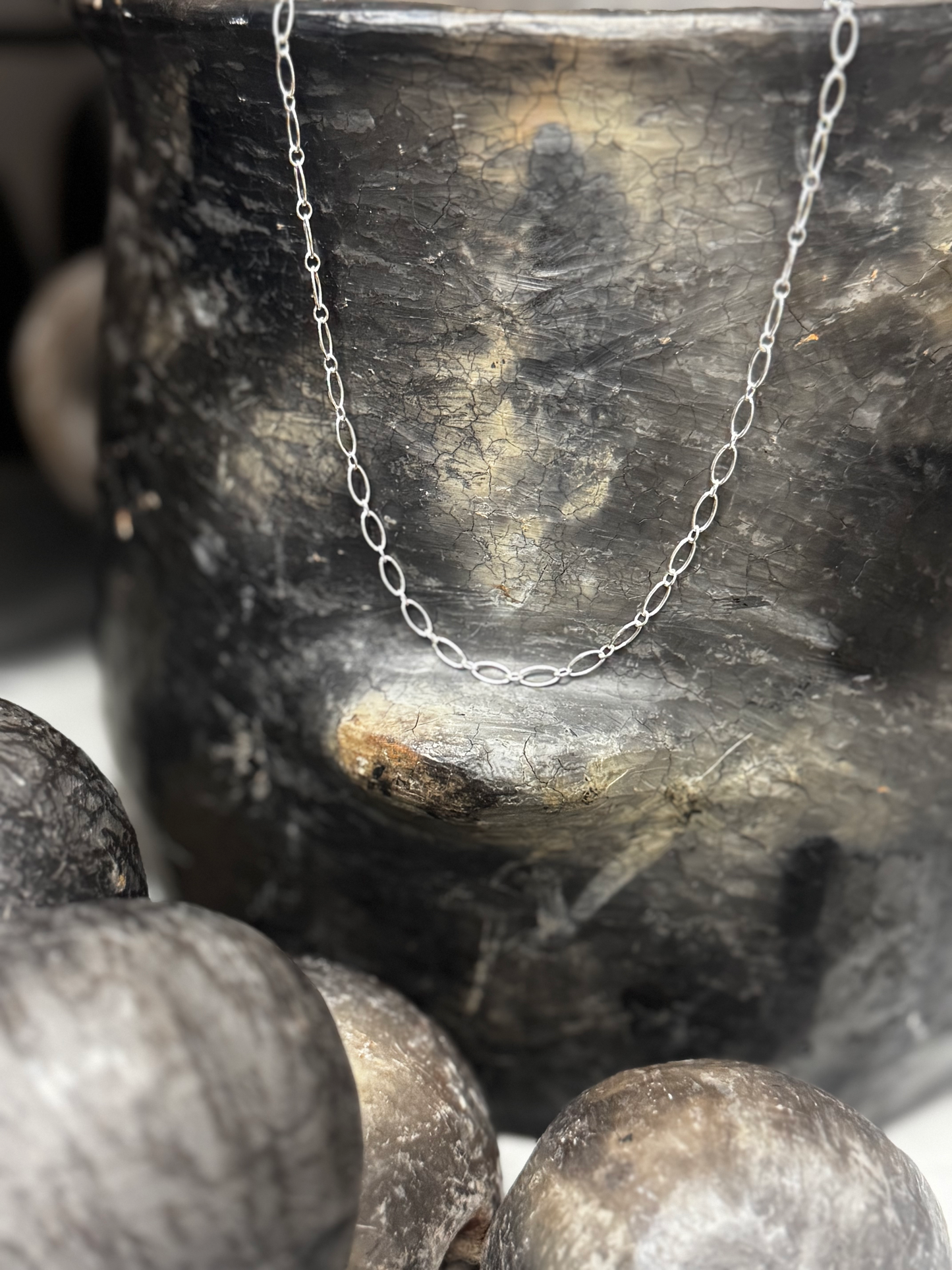 Medium Oval Link Chain - Sterling Silver - 18" Length