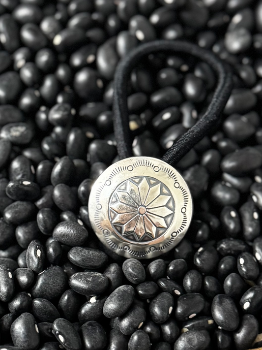 Concho Hair Tie - Sterling Silver