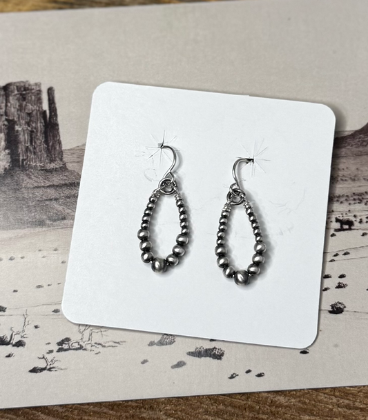 Dangling Native Pearl Earrings - Sterling Silver - Native Made
