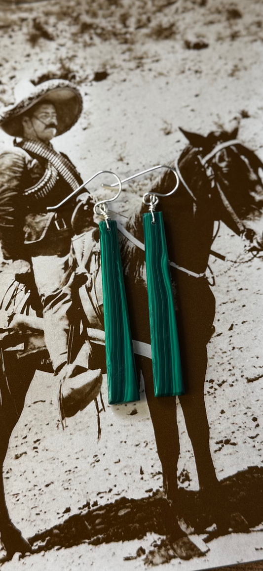 Stone Slab Earrings- Sterling Silver
