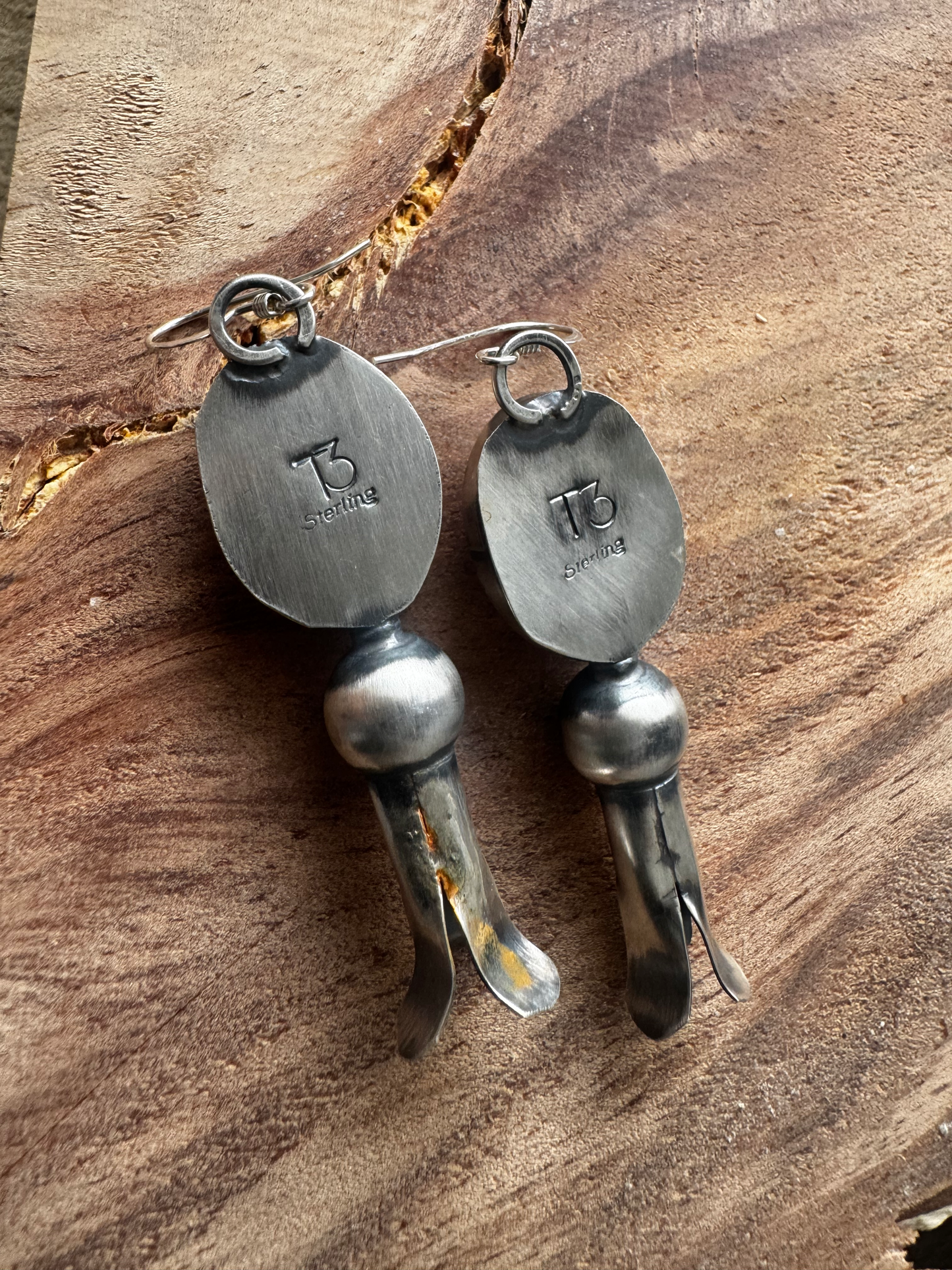 Blossom Earrings - Orange Spiny Oyster - Sterling Silver - Native Handmade - Tia Long (Artist)