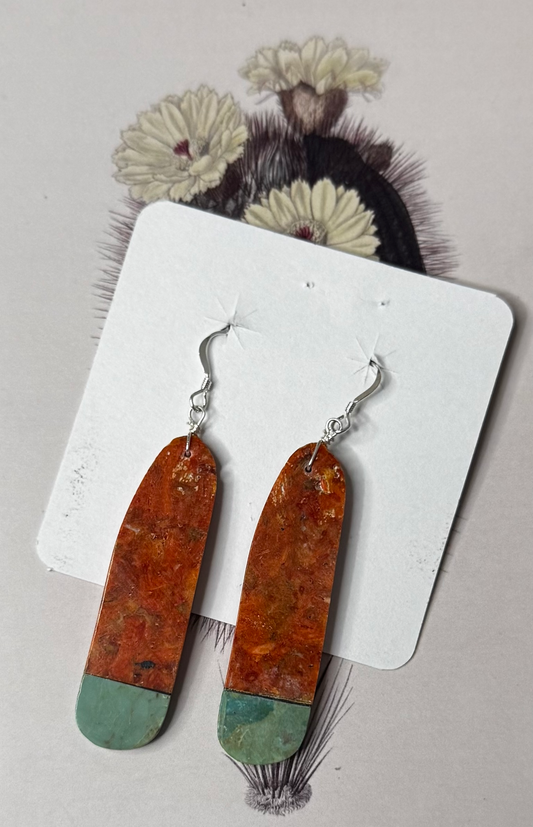 Spiny Oyster with Turquoise Slabs - Sterling Silver - Native Handmade