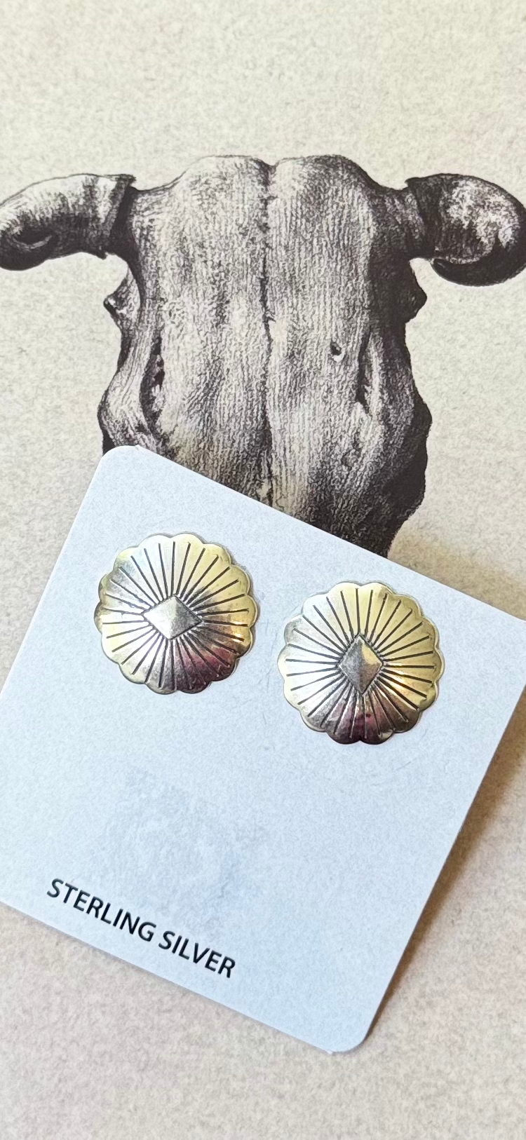 Concho Post Earrings - Sterling Silver