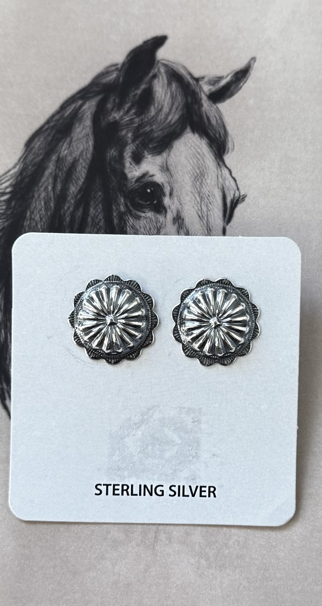 Concho Post Earrings - Sterling Silver
