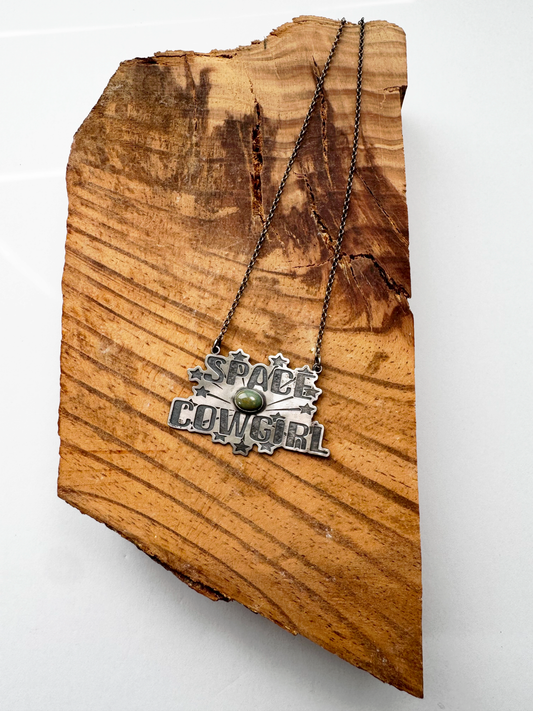 Space Cowgirl Necklace with Stone - Kingston Turquoise - Sterling Silver