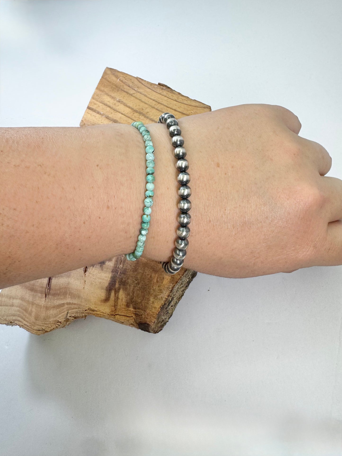 Turquoise Bead Stretch Bracelet