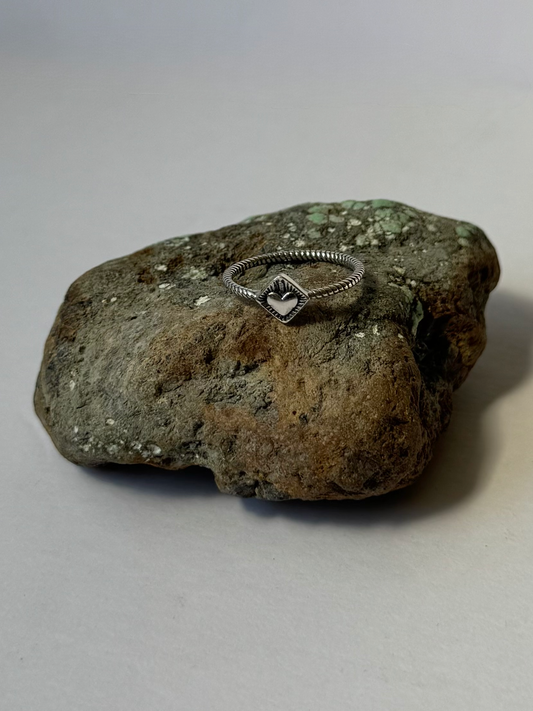 Heart Shaped Plain Ring - Sterling Silver