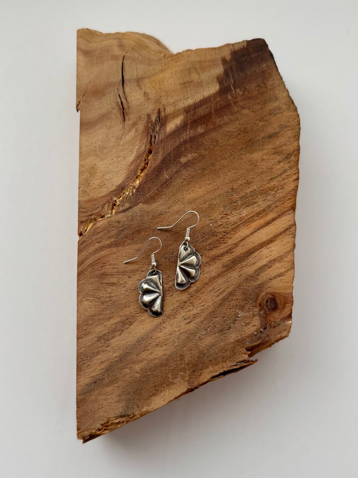 Sterling Silver Half Bow Earrings- Sterling Silver - Native Handmade- Joan Begay