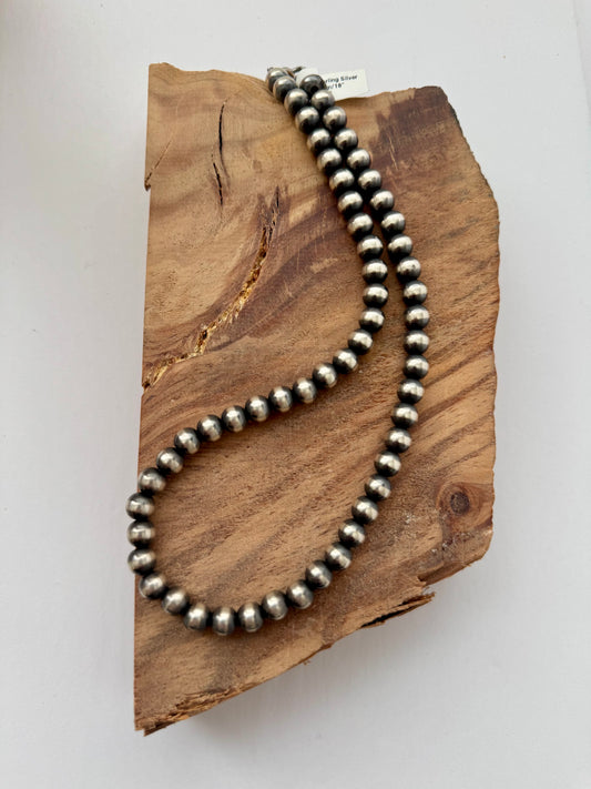 Sterling Pearls - Sterling Silver Necklace- 8MM - 18" Length