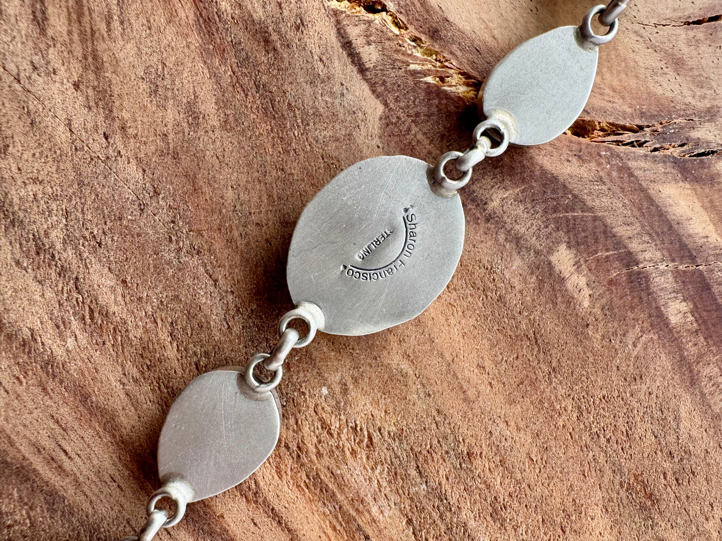 New Lander Bracelet - Sterling Silver - Native Handmade - Sharon Francisco (artist) - 6.15" to 7.15"