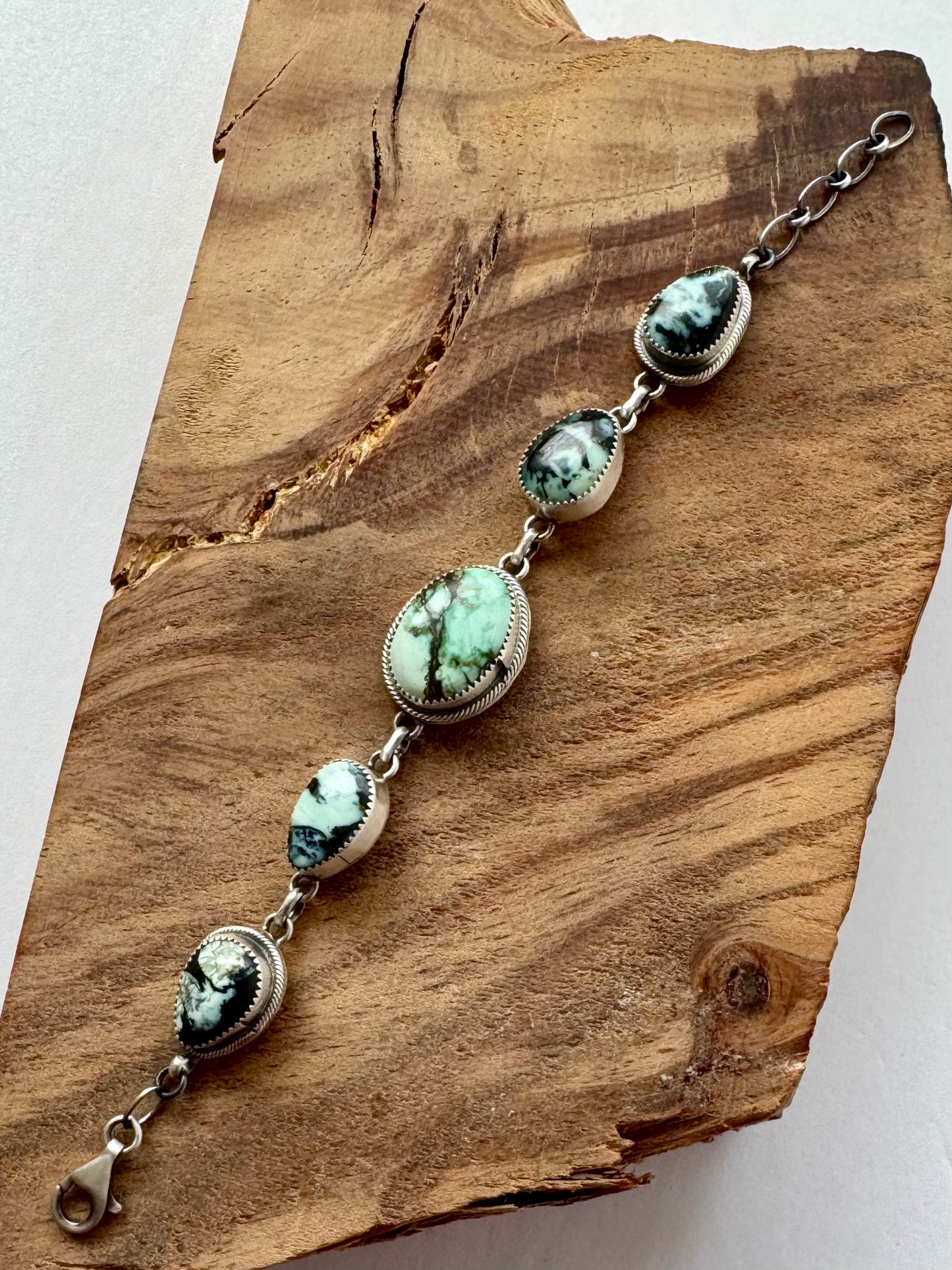 New Lander Bracelet - Sterling Silver - Native Handmade - Sharon Francisco (artist) - 6.15" to 7.15"