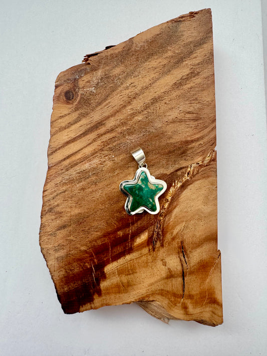 Armanian Star Turquoise Pendant - Sterling Silver