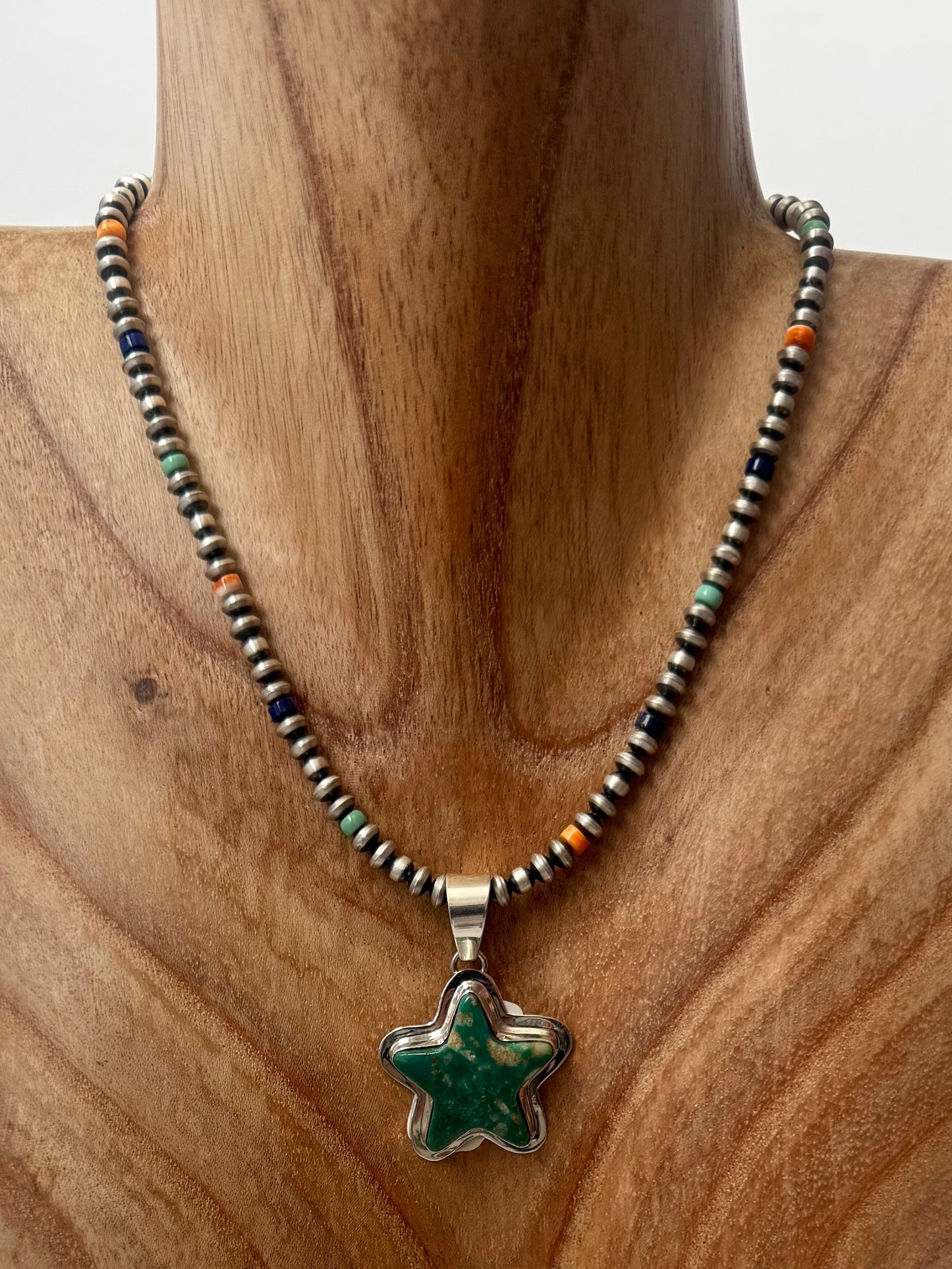 Armanian Star Turquoise Pendant - Sterling Silver