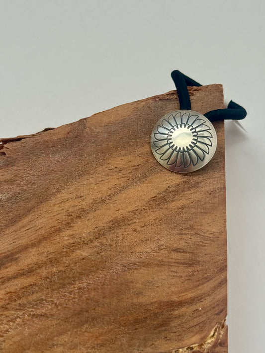 Concho Hair Tie - Sterling Silver