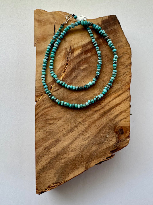 Dark Prince Egyptian Turquoise Beads Necklace- Length 18"