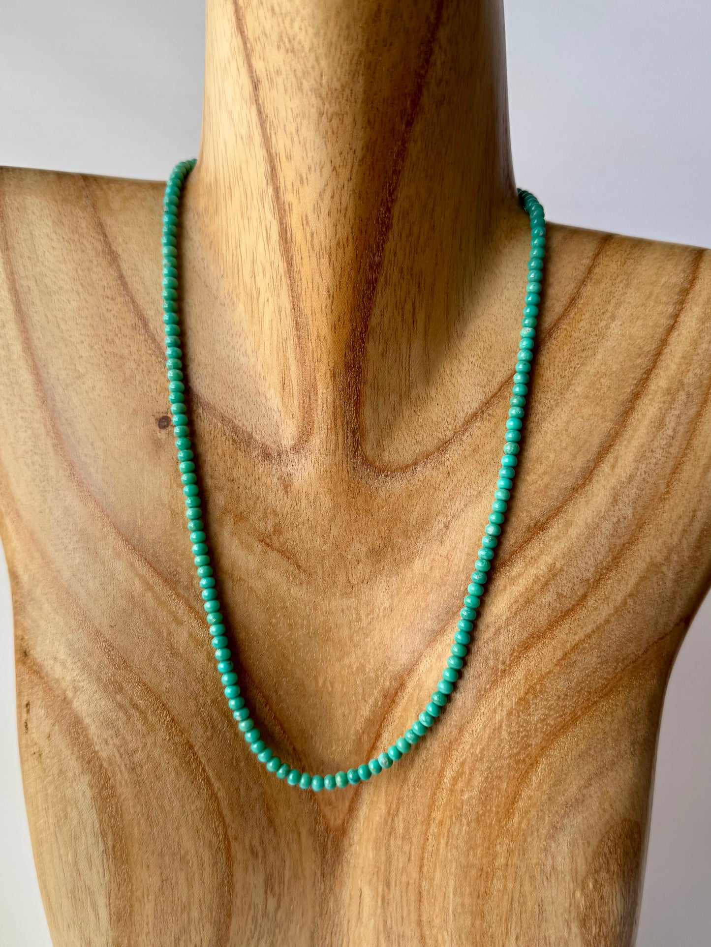 Campitos Turquoise Rondell Beads Necklace -Length 19"