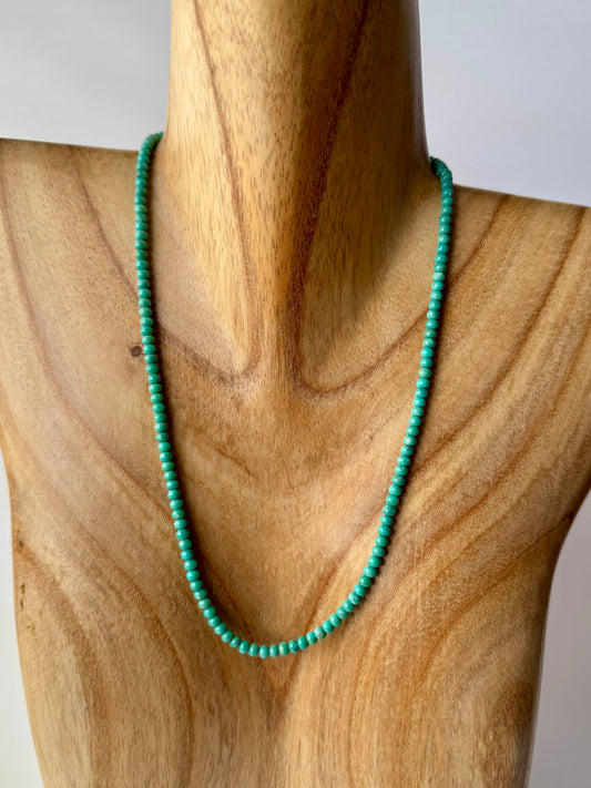 Campitos Turquoise Rondell Beads Necklace -Length 19"