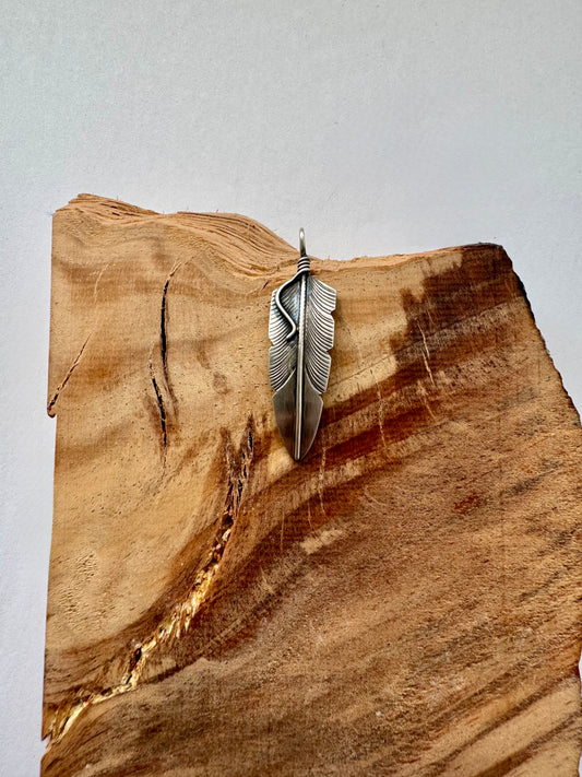 Sterling Silver Feather Pendant -Artist- Chris Charley