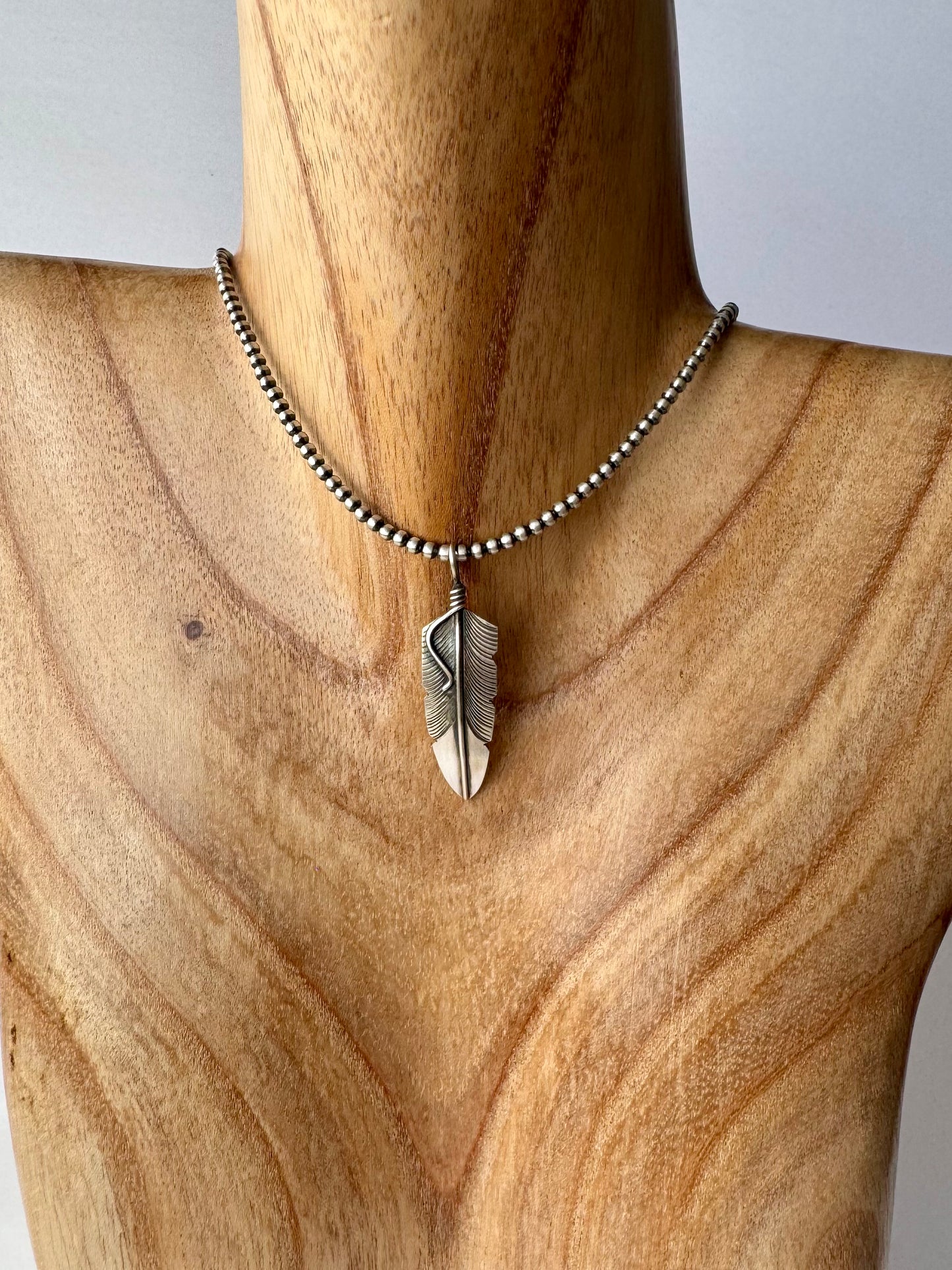 Sterling Silver Feather Pendant -Artist- Chris Charley