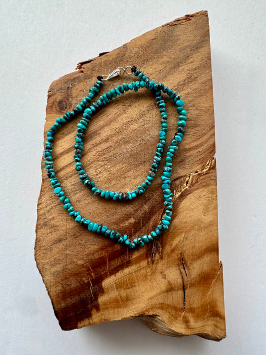 Dark Prince Egyptian Turquoise Chip Necklace -Length 18"