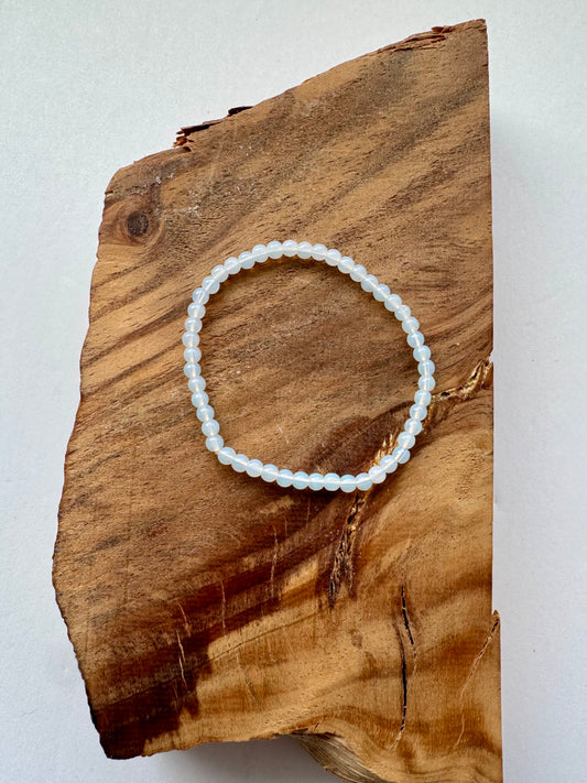 Opal Bead Stretch Bracelet -4mm