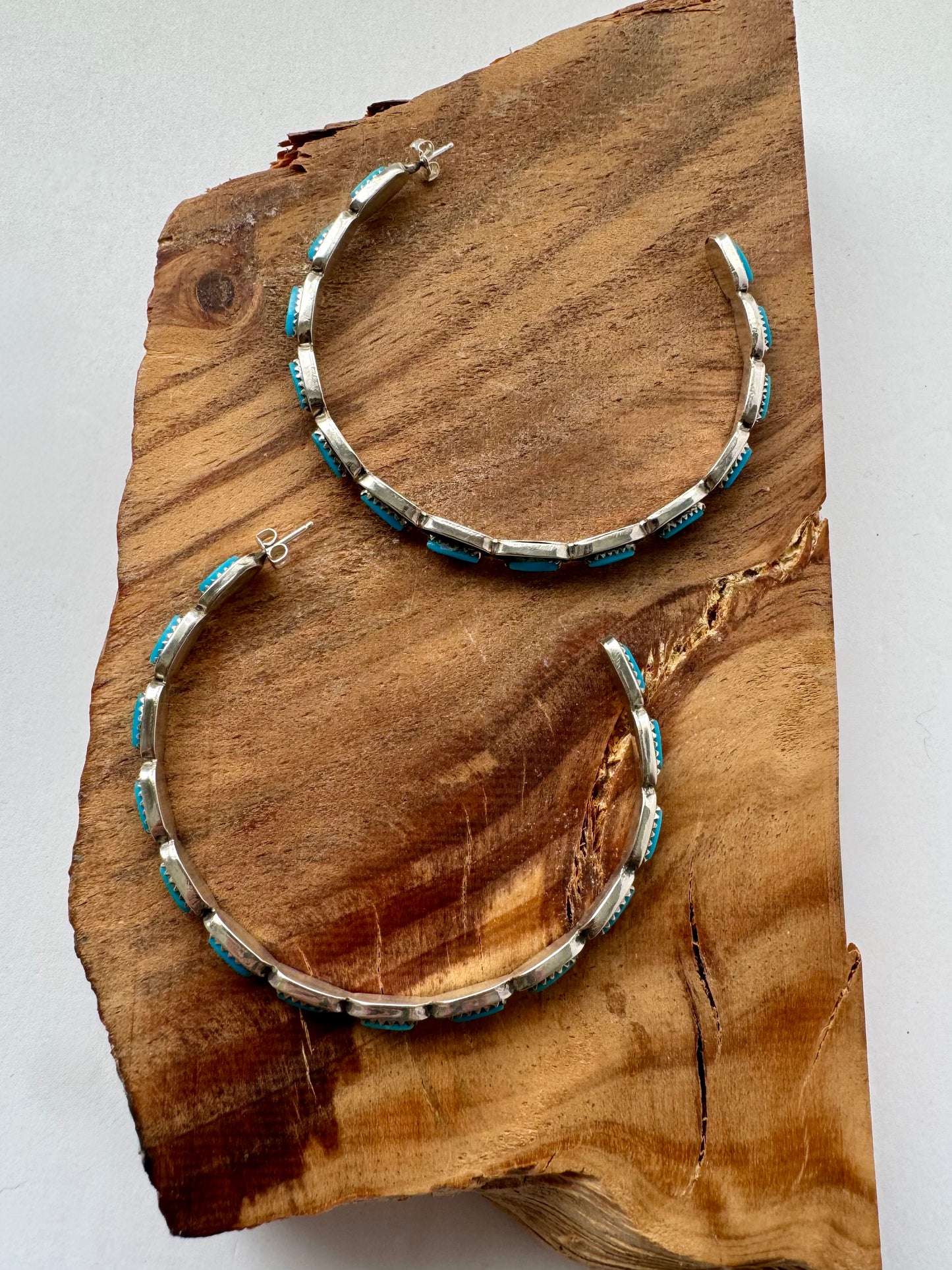 Shadowbox Kingman Turquoise Large Hoop Earrings