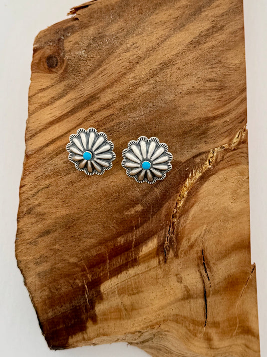 Concho Post with Turquoise Earrings