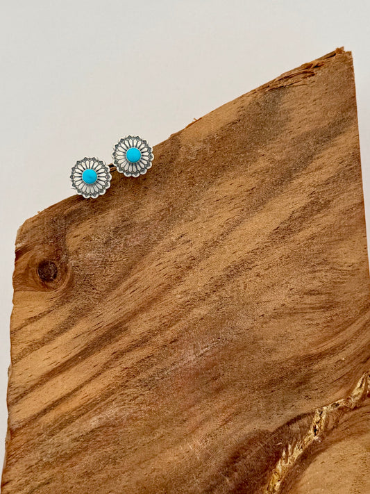Mini Turquoise Conchos Studs -12mm