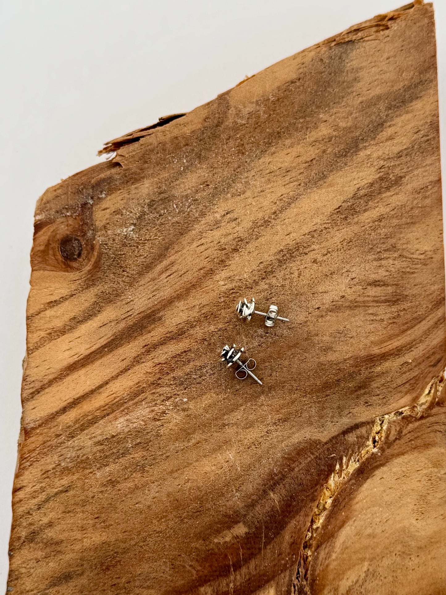 Sterling Silver Rose Stud Earrings