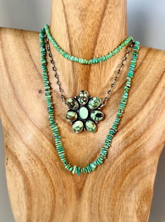 New Lander Cluster Chain Necklace -Artist- Myra Benally - Length 18"