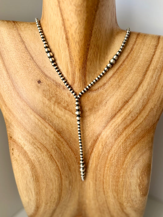 Oxy Bead Lariat Necklace - Length 18"