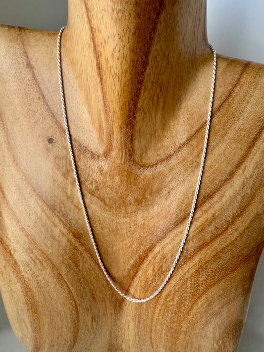 Sterling Silver Rope Chain - Length 20"