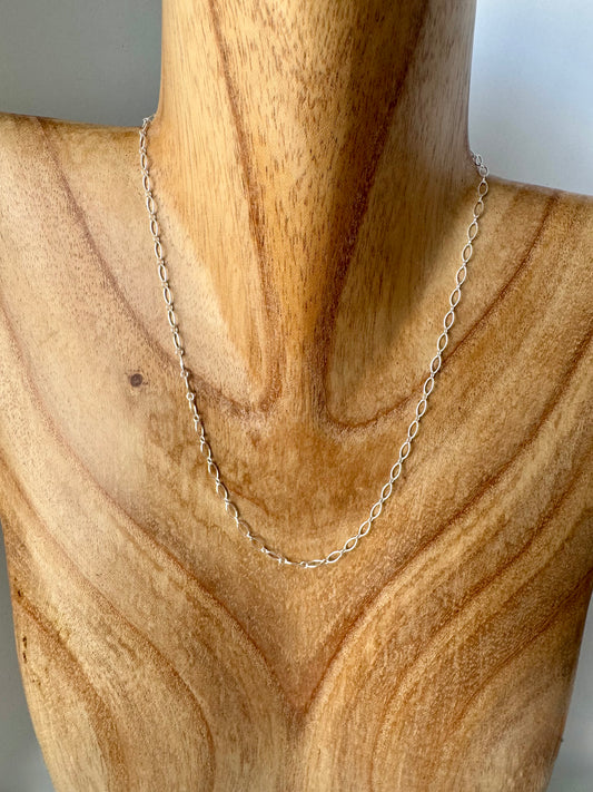 Sterling Silver Oval Link Chain - Length 16"