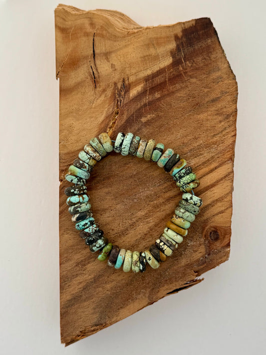 Hubei Turquoise Large Bead Bracelet - Size- Stretch