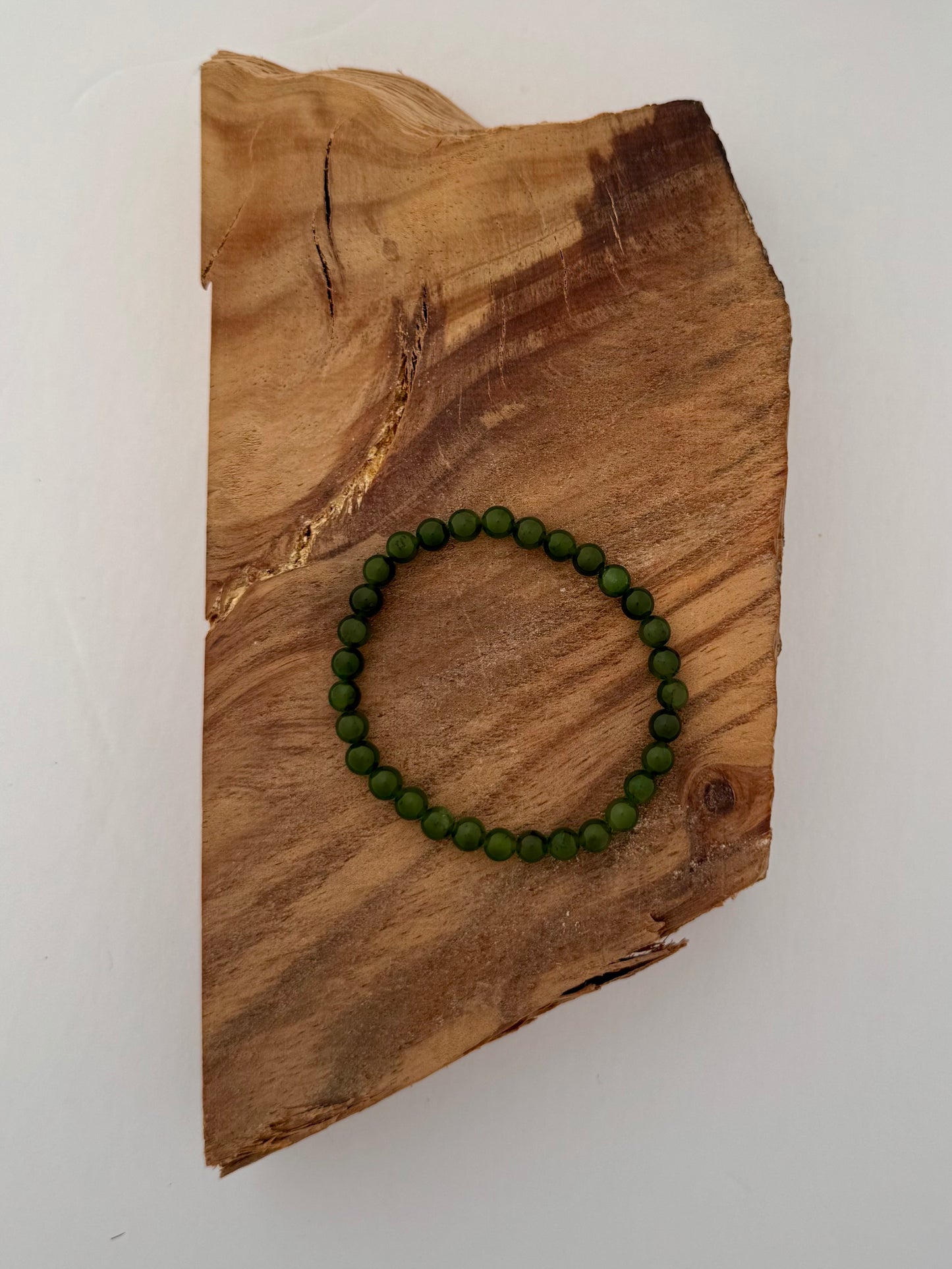 Jade Bead Stretch Bracelet - 6mm beads