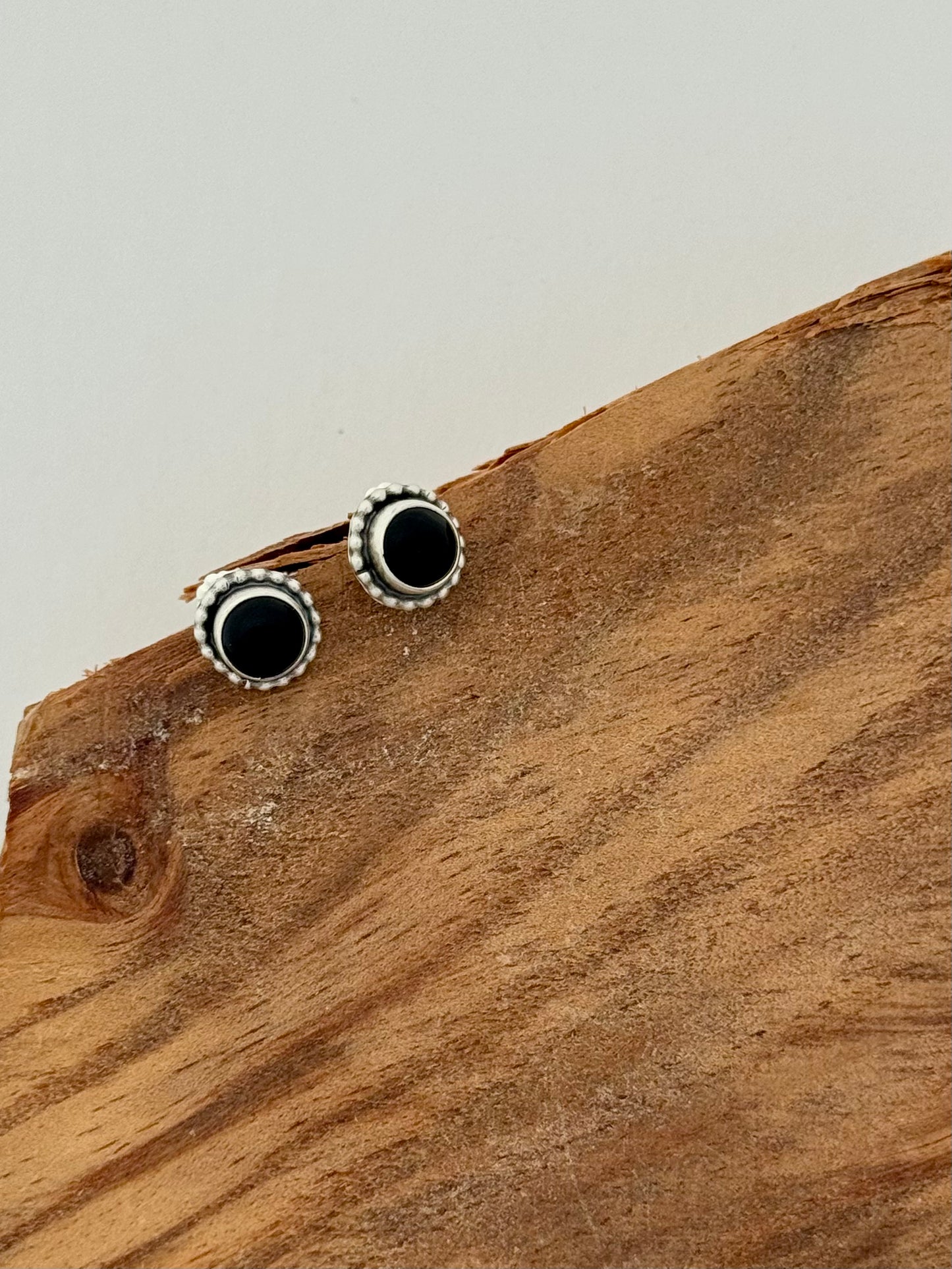 Black Onyx Round Posts -Artist Dorothy Secatero