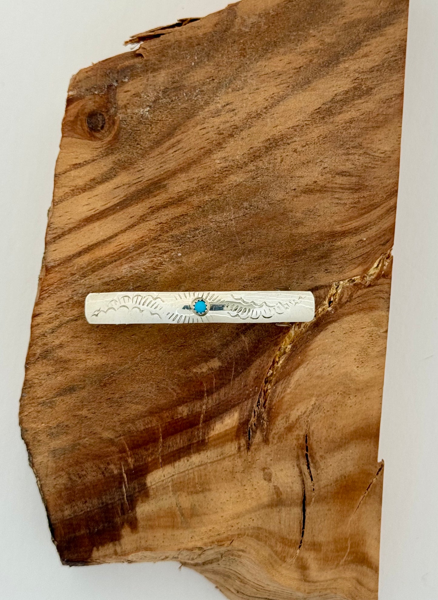 Sterling Silver Hair Barrette with Turquoise
