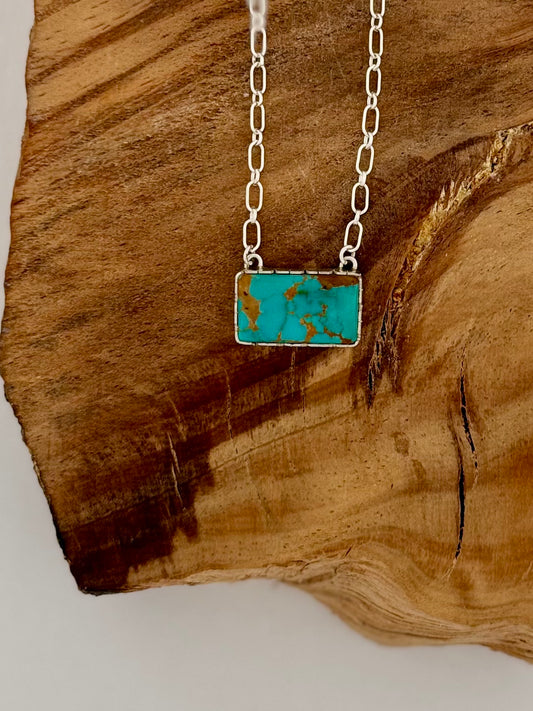 Necklace Bar w/ Kingston Turquoise - Sterling Silver
