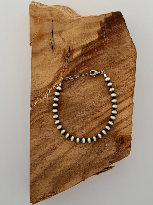 Sterling Silver Oxybeads Bracelet - 6MM - Sterling Silver