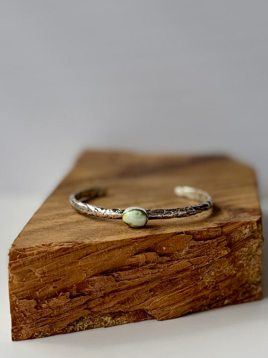 Cuff Bracelet with Palomino - Sterling Silver - Native Handmade - CORIZ (artist)