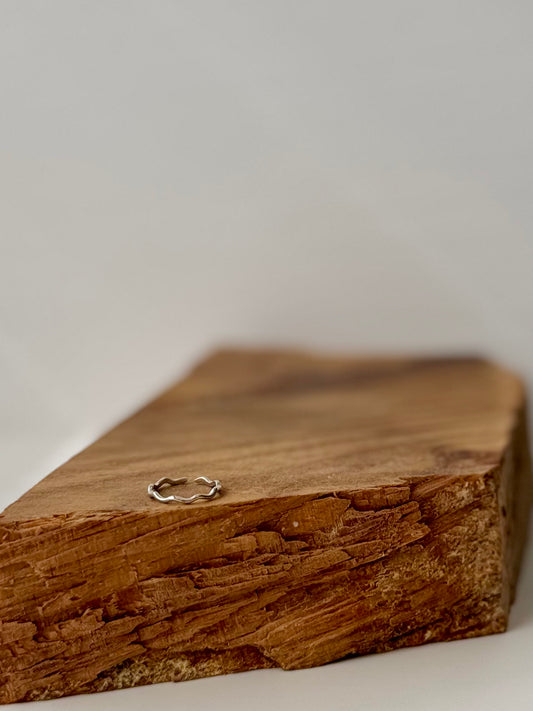 Wave Pattern Toe Ring - Sterling Silver