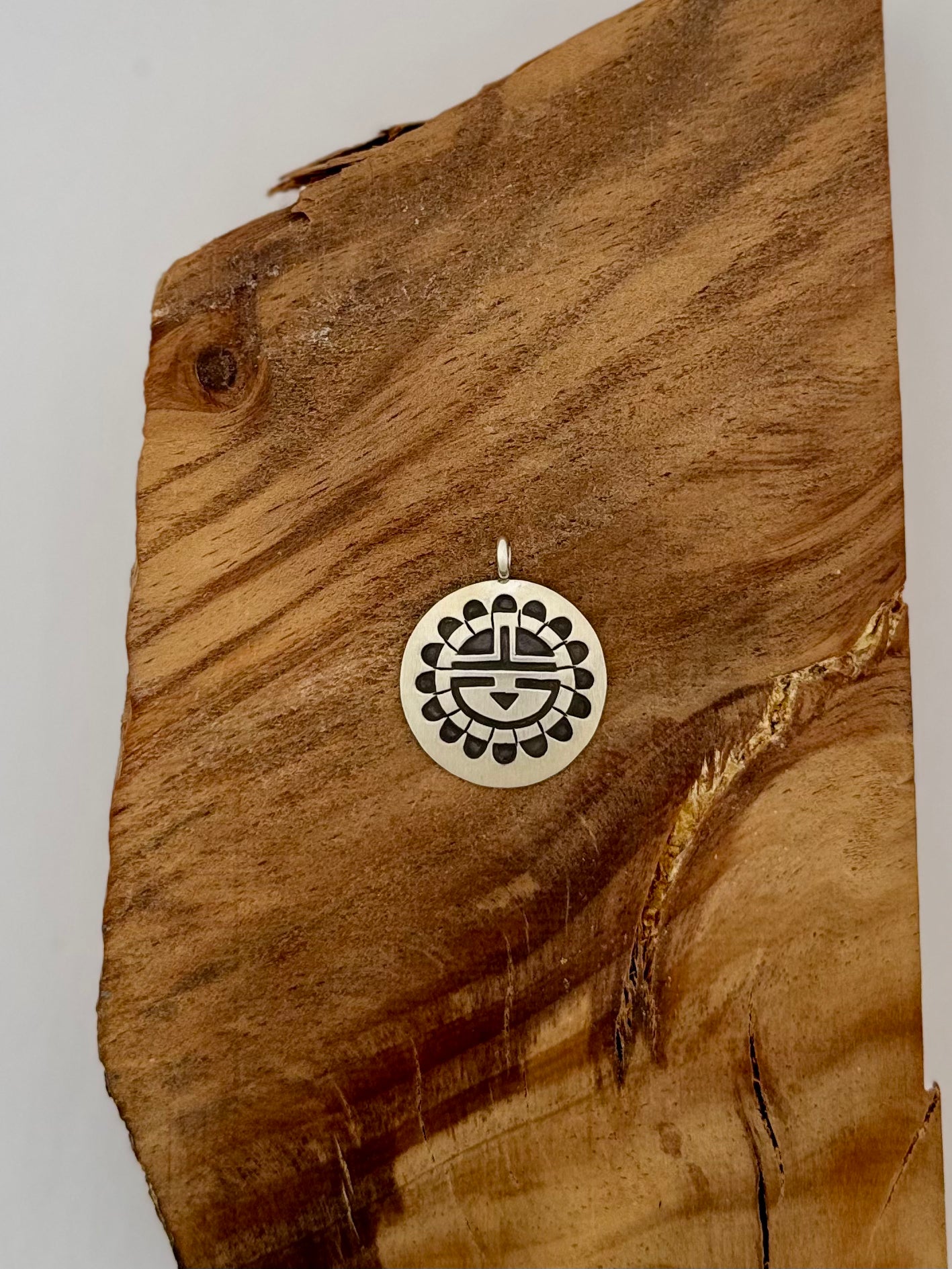 Sterling Silver Zuni Face- Navajo Handmade - Artist- SG