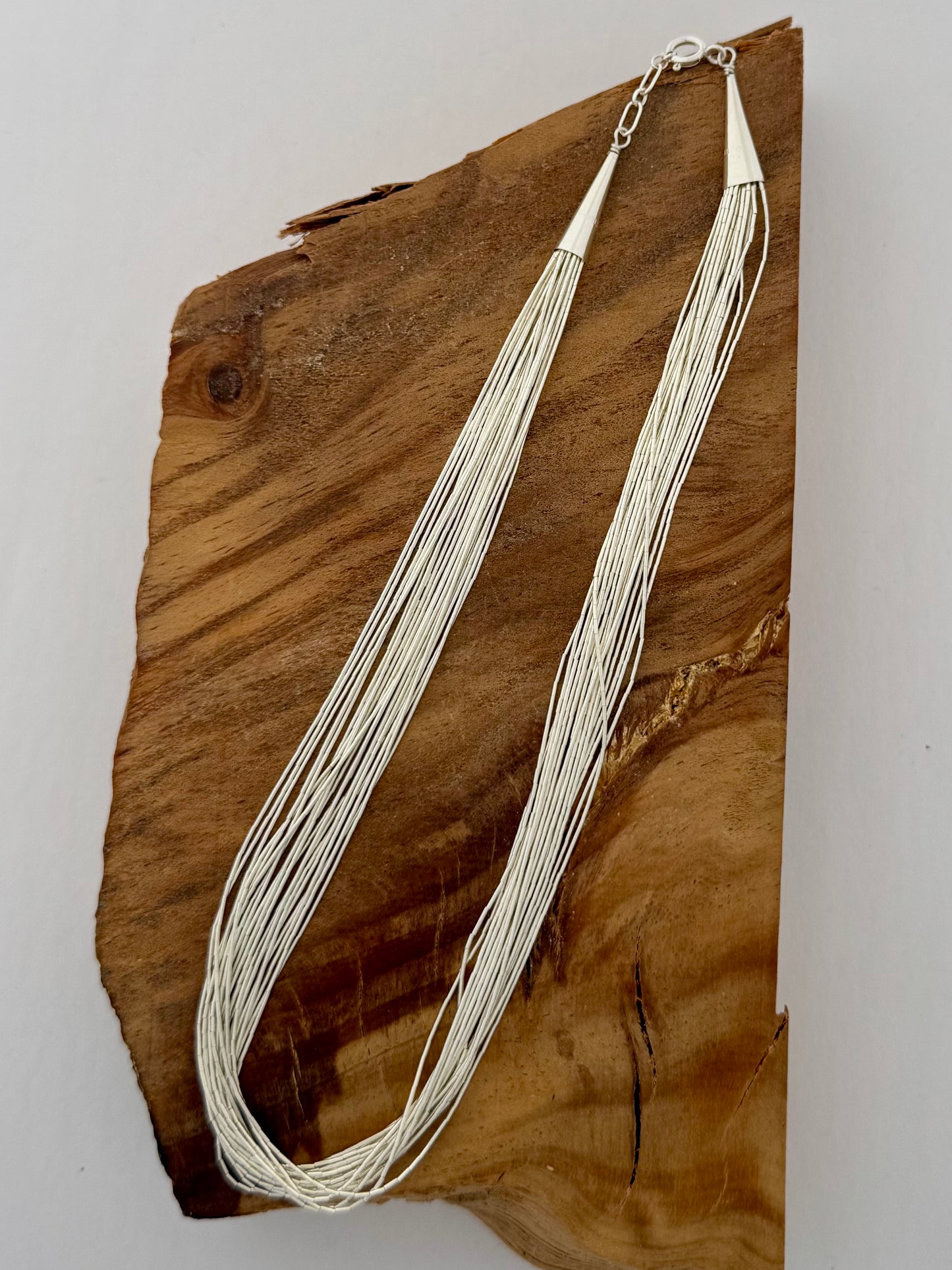 Sterling Silver Liquid Silver Necklace - 20 Strand- Length 16"